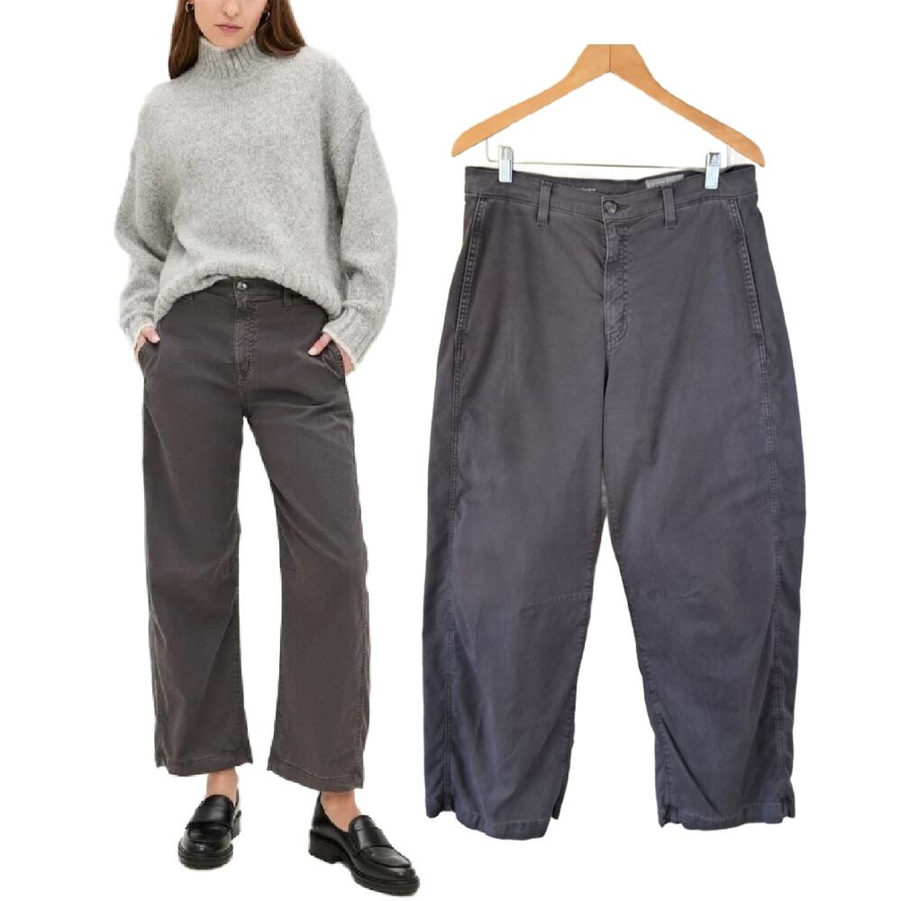 AG Fiona High Rise Barrel Pants Size 29 Wide Leg Misty Grey Adriano Goldchmied